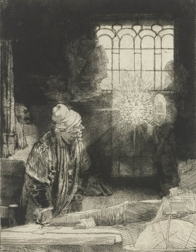 A Scholar in His Study by Rembrandt van Rijn